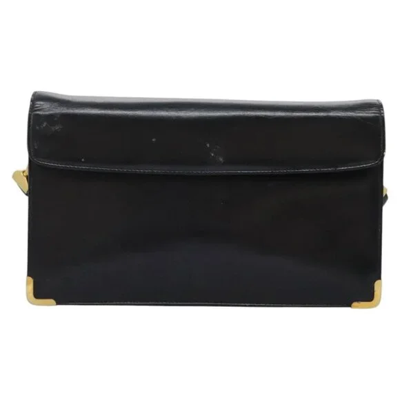 Christian Dior Shoulder Bag Calf leather Black Auth